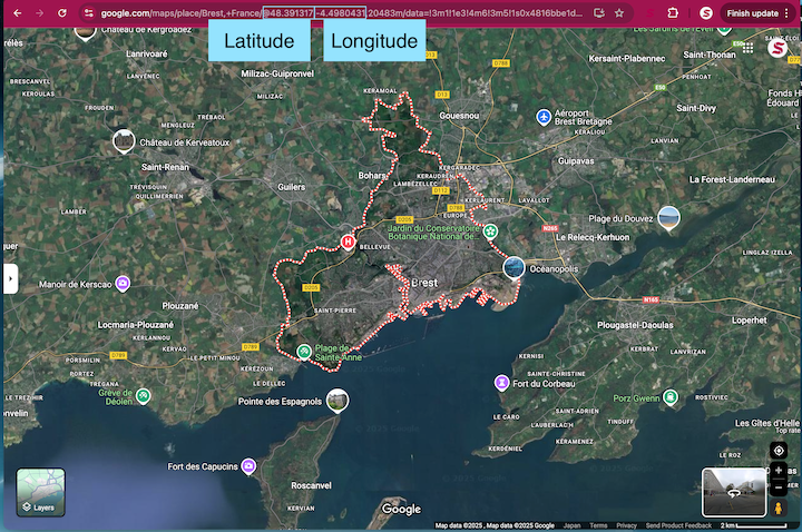 Google Maps mit Breiten- und Längengrad in der URL